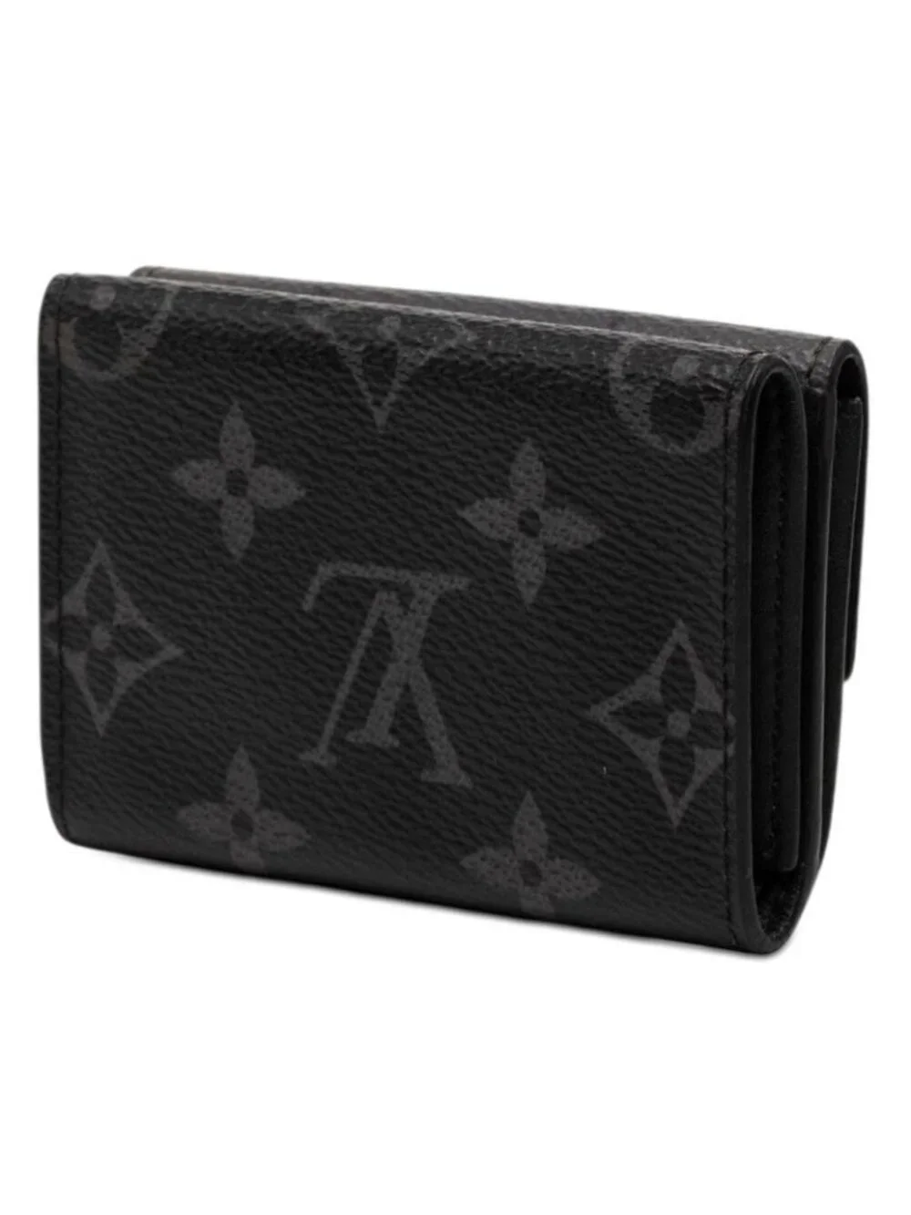 Louis Vuitton Monogram Eclipse Reverse Discovery Compact Wallet Trifold Gray